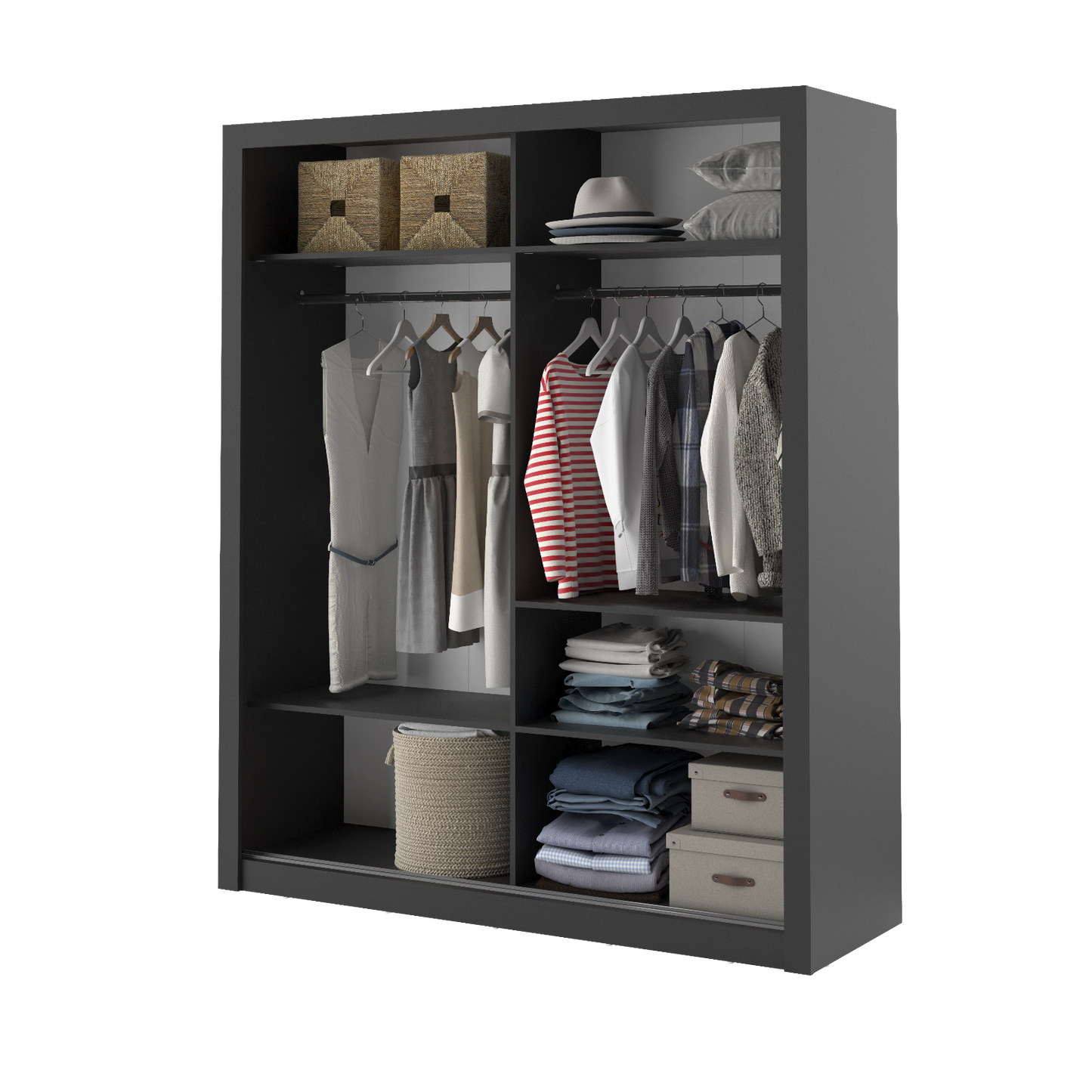 Kleiderschrank Schrank ARTO 03 Spiegel 180 cm verschiedene Farben