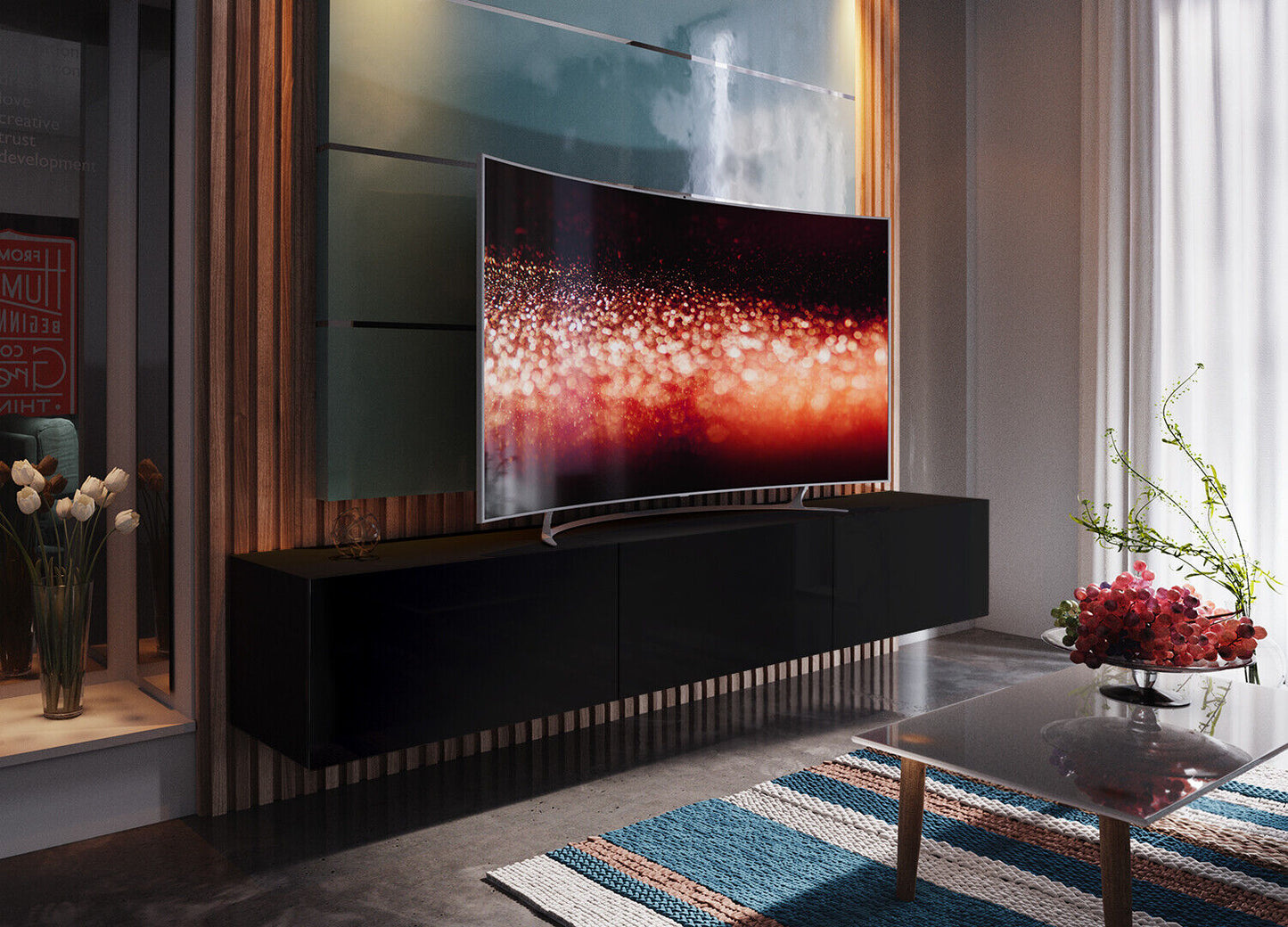 Wohnwand VEX 14 Anbauwand Mediawand Hochglanz TV Möbel Set versch. Farben