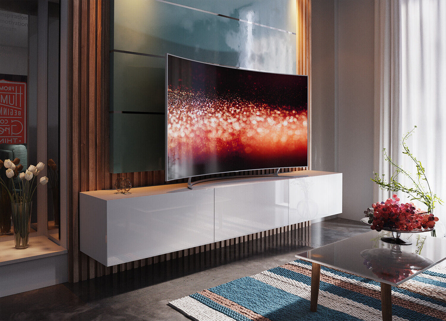 Wohnwand VEX 14 Anbauwand Mediawand Hochglanz TV Möbel Set versch. Farben