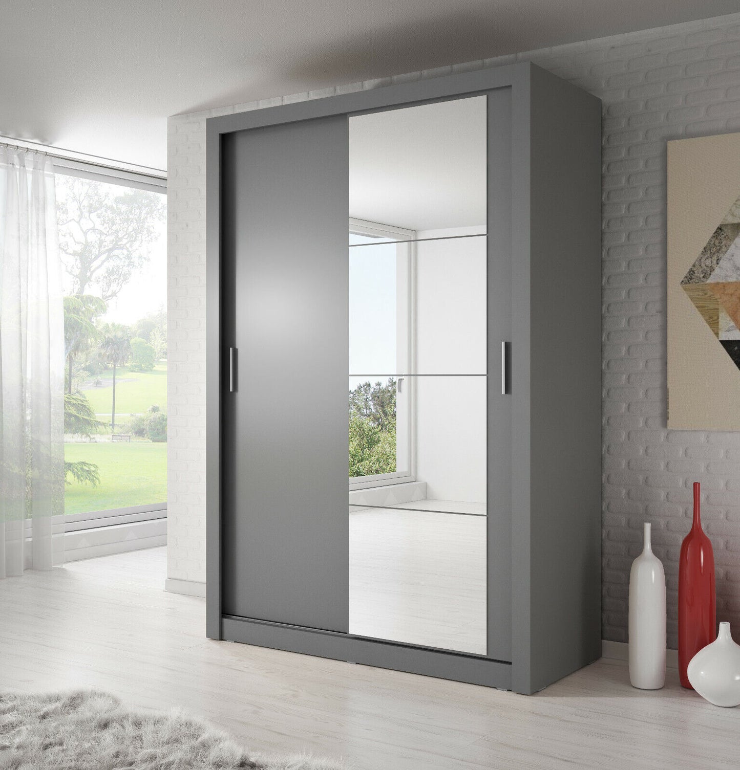 Kleiderschrank Schrank ARTO 04 Spiegel 150 cm verschiedene Farben