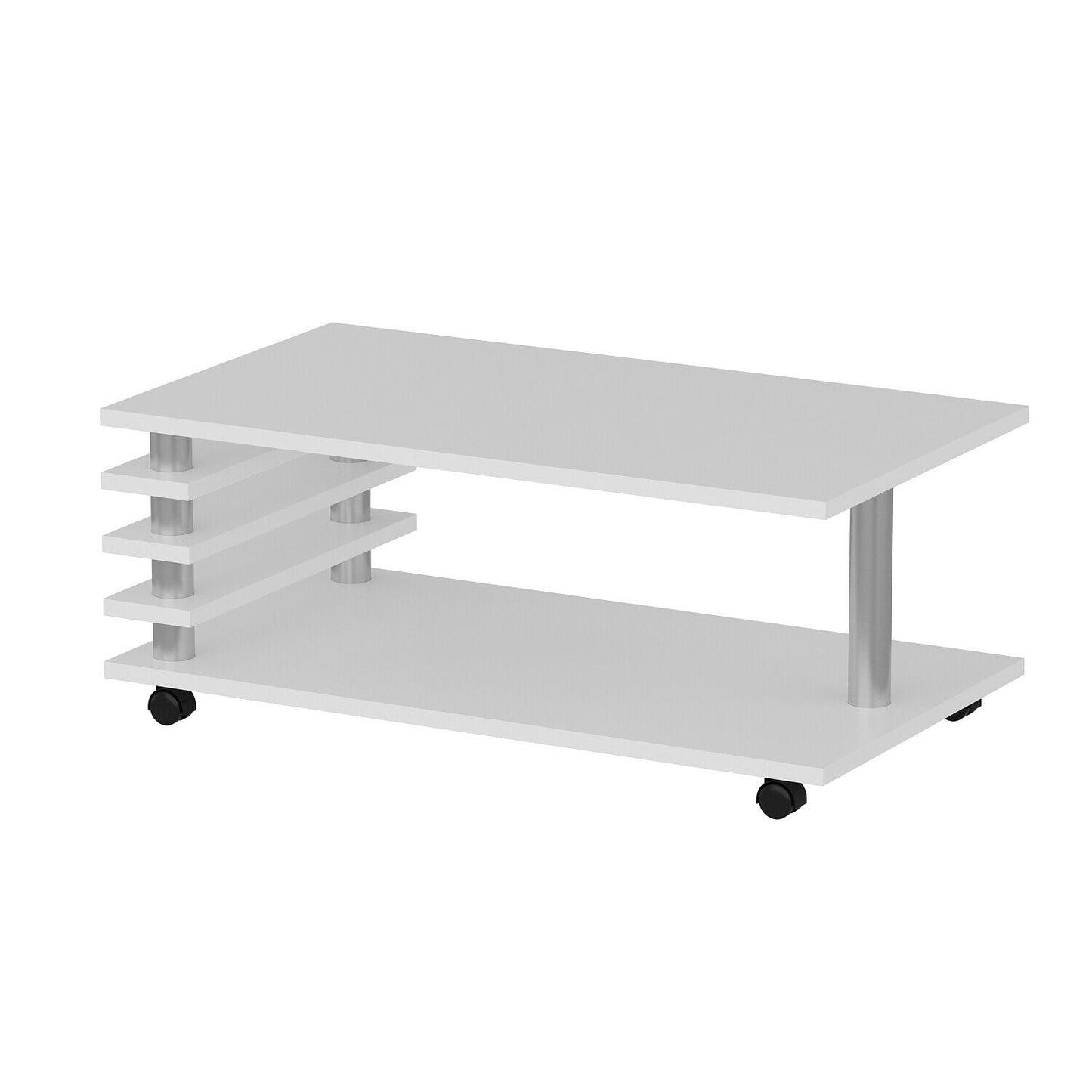 Couchtisch 115 x 65 cm Tisch Wohnzimmertisch Couch Sofa Sofatisch mit Rollen