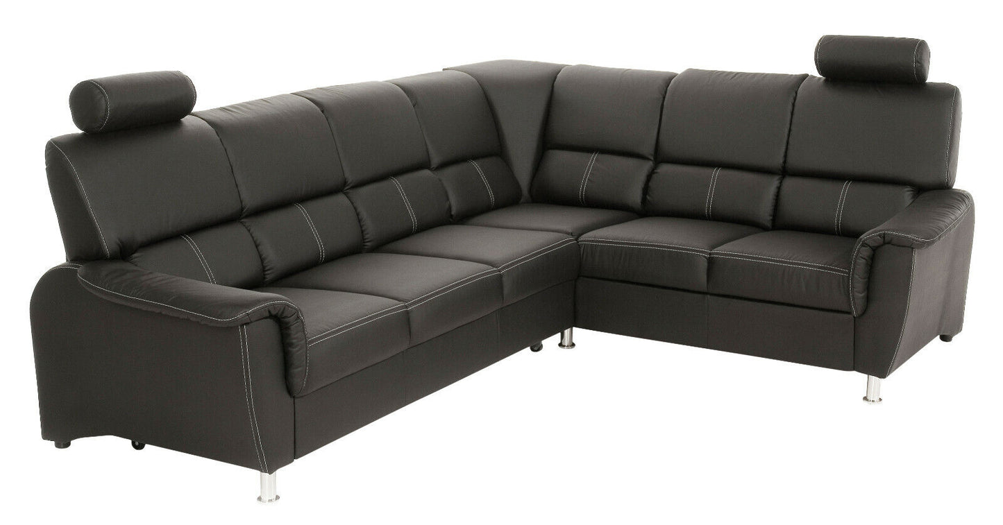 Couchgarnitur Couch DALLAS L-Form Ecksofa Sofa Schlafsofa Schwarz Bettkasten