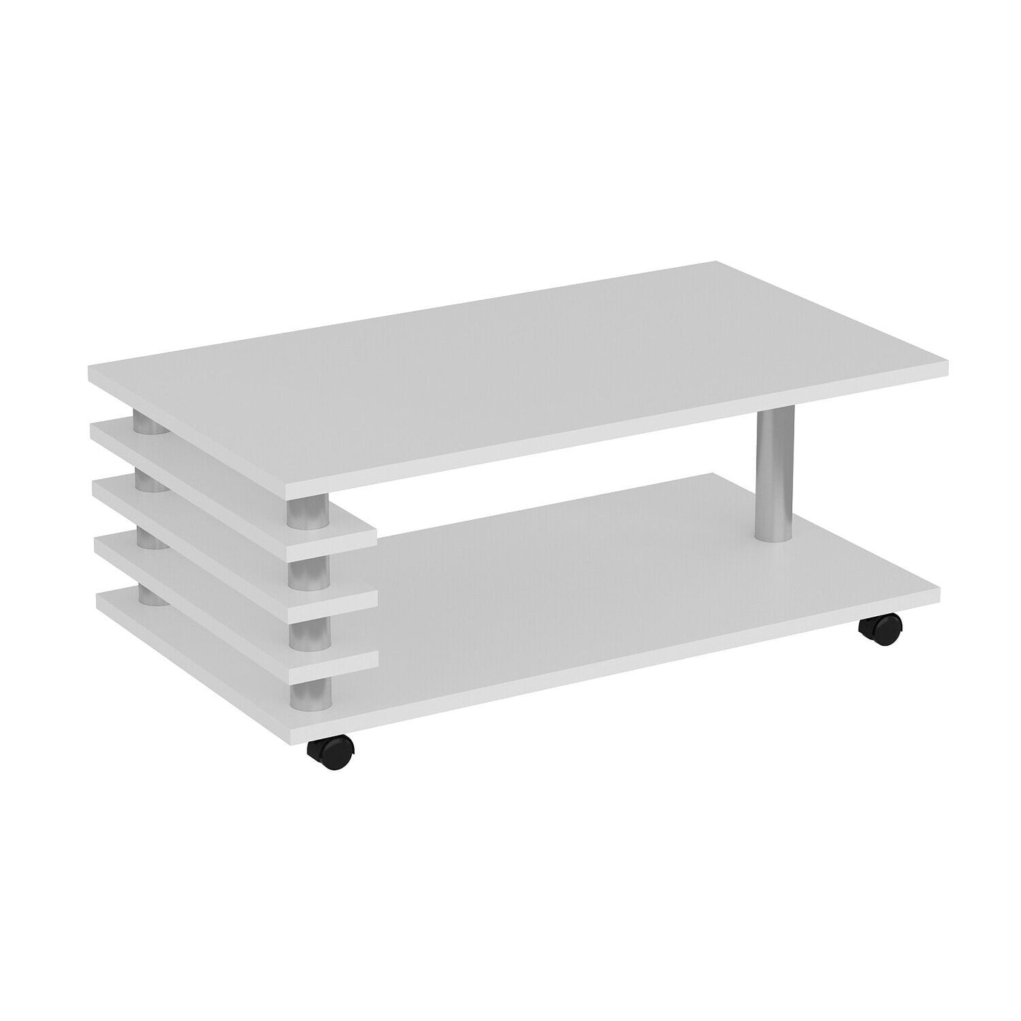 Couchtisch 115 x 65 cm Tisch Wohnzimmertisch Couch Sofa Sofatisch mit Rollen