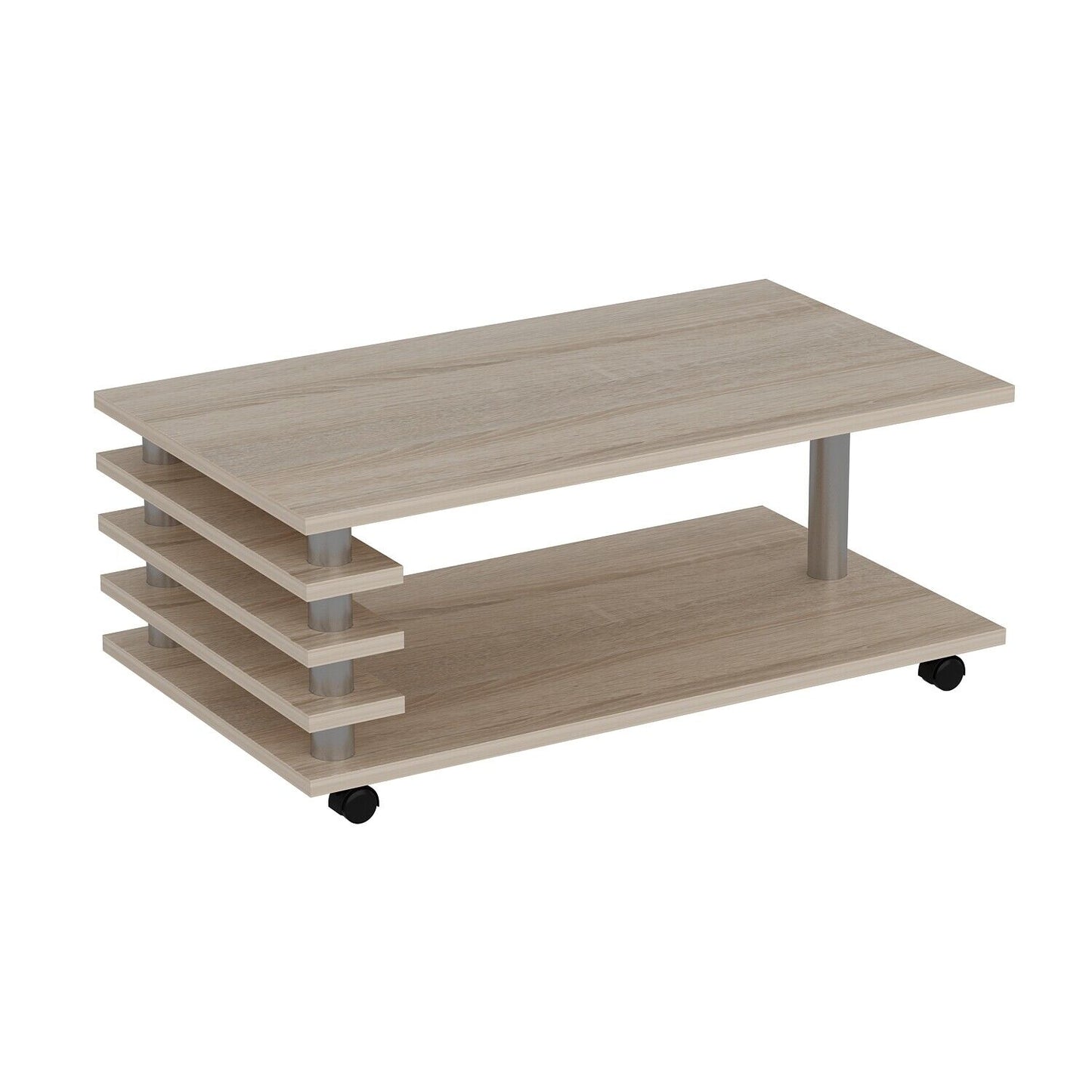 Couchtisch 115 x 65 cm Tisch Wohnzimmertisch Couch Sofa Sofatisch mit Rollen