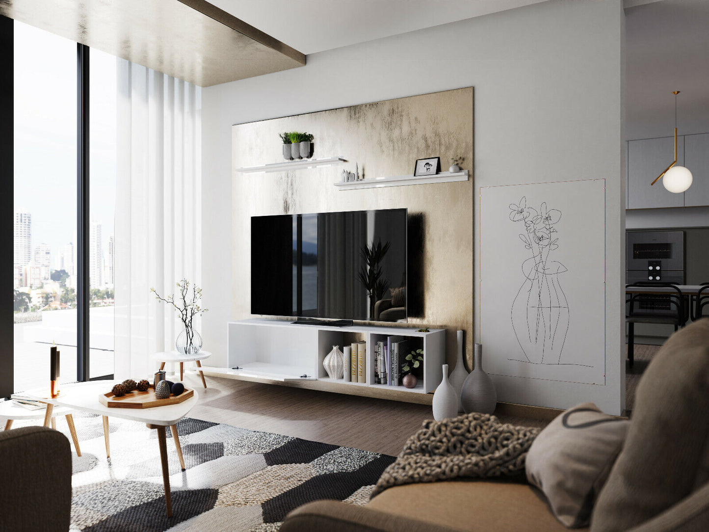 Wohnwand VEX 17 Anbauwand Mediawand Hochglanz TV Möbel Set versch. Farben