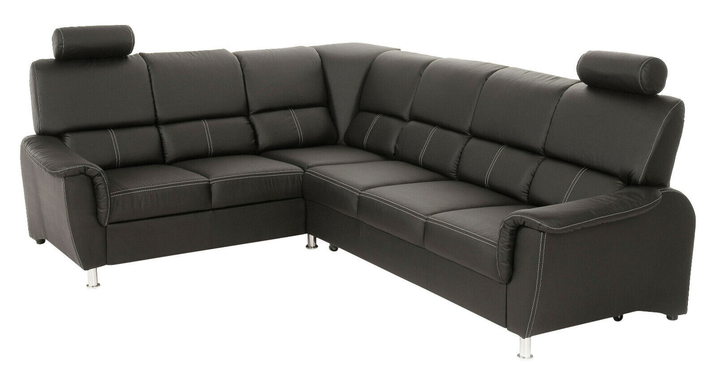 Couchgarnitur Couch DALLAS L-Form Ecksofa Sofa Schlafsofa Schwarz Bettkasten