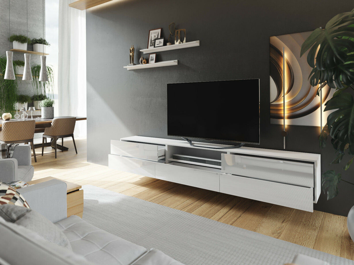 Wohnwand VEX 28 Anbauwand Mediawand Hochglanz TV Möbel Set versch. Farben