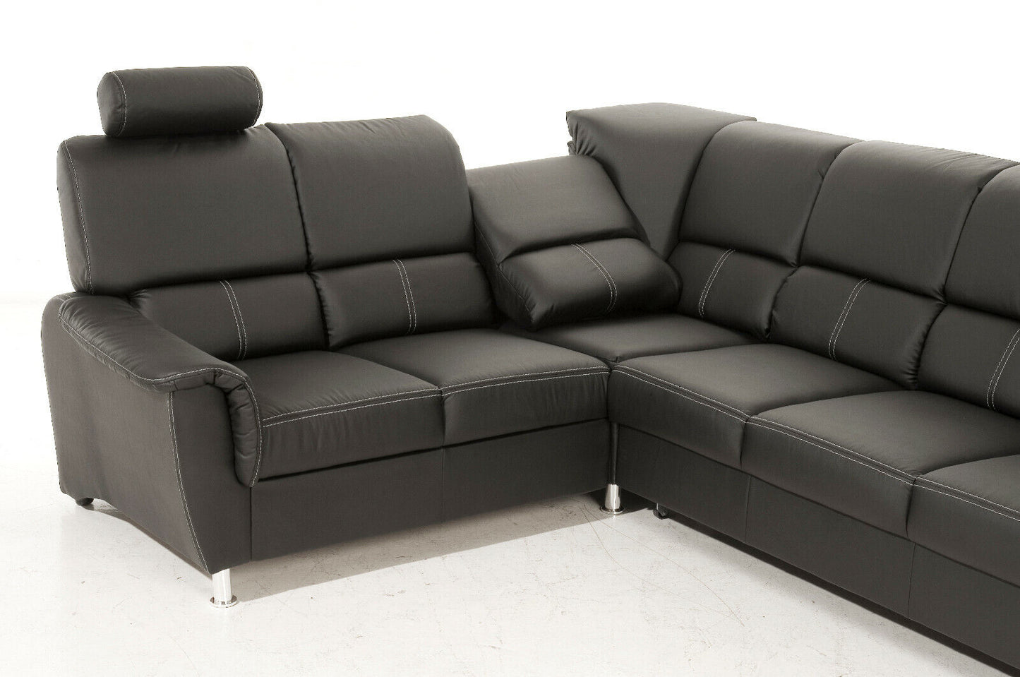Couchgarnitur Couch DALLAS L-Form Ecksofa Sofa Schlafsofa Schwarz Bettkasten