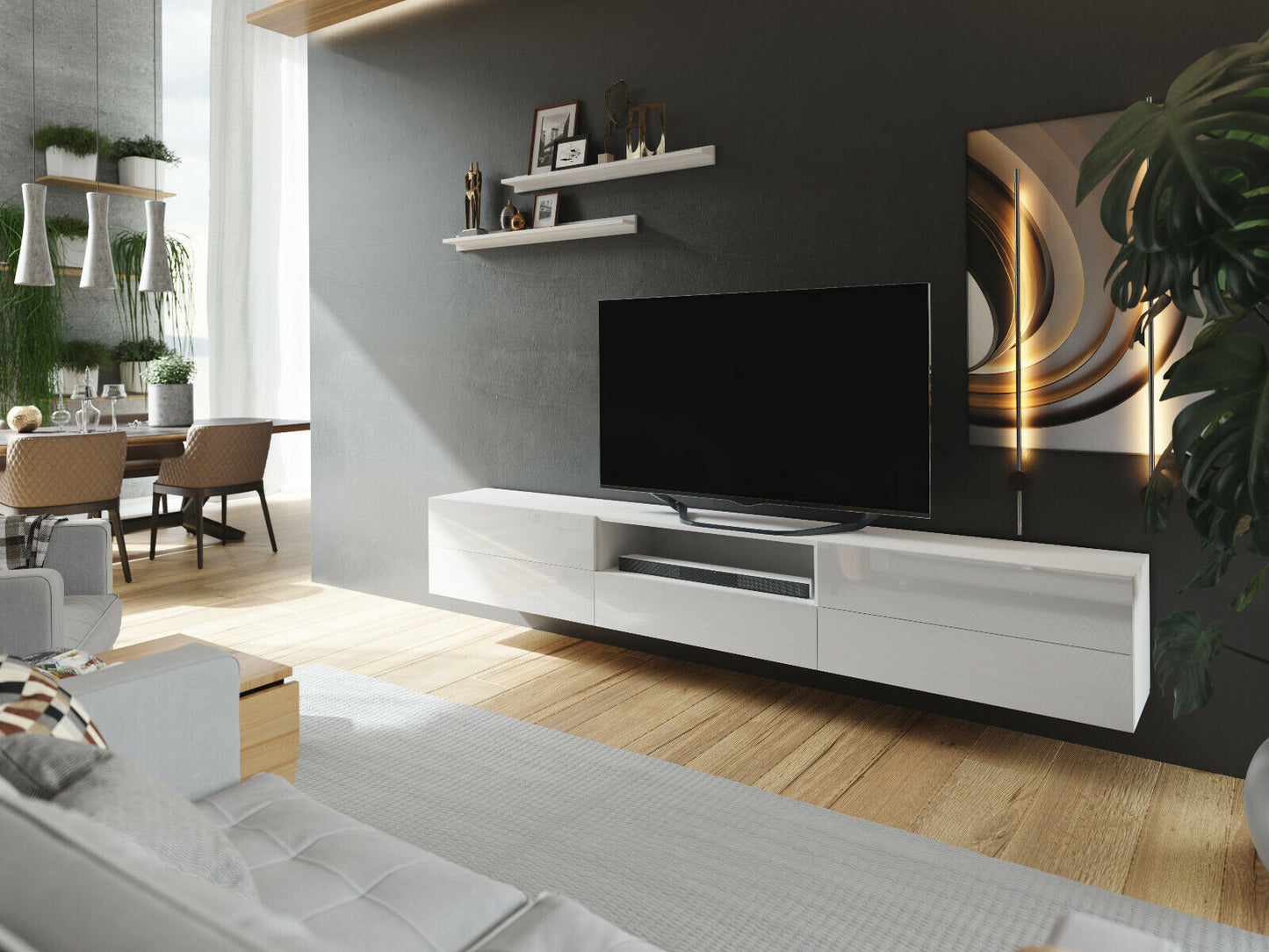 Wohnwand VEX 28 Anbauwand Mediawand Hochglanz TV Möbel Set versch. Farben