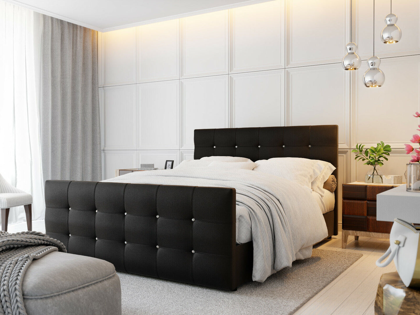 Boxspringbett Schlafzimmer Schwarz