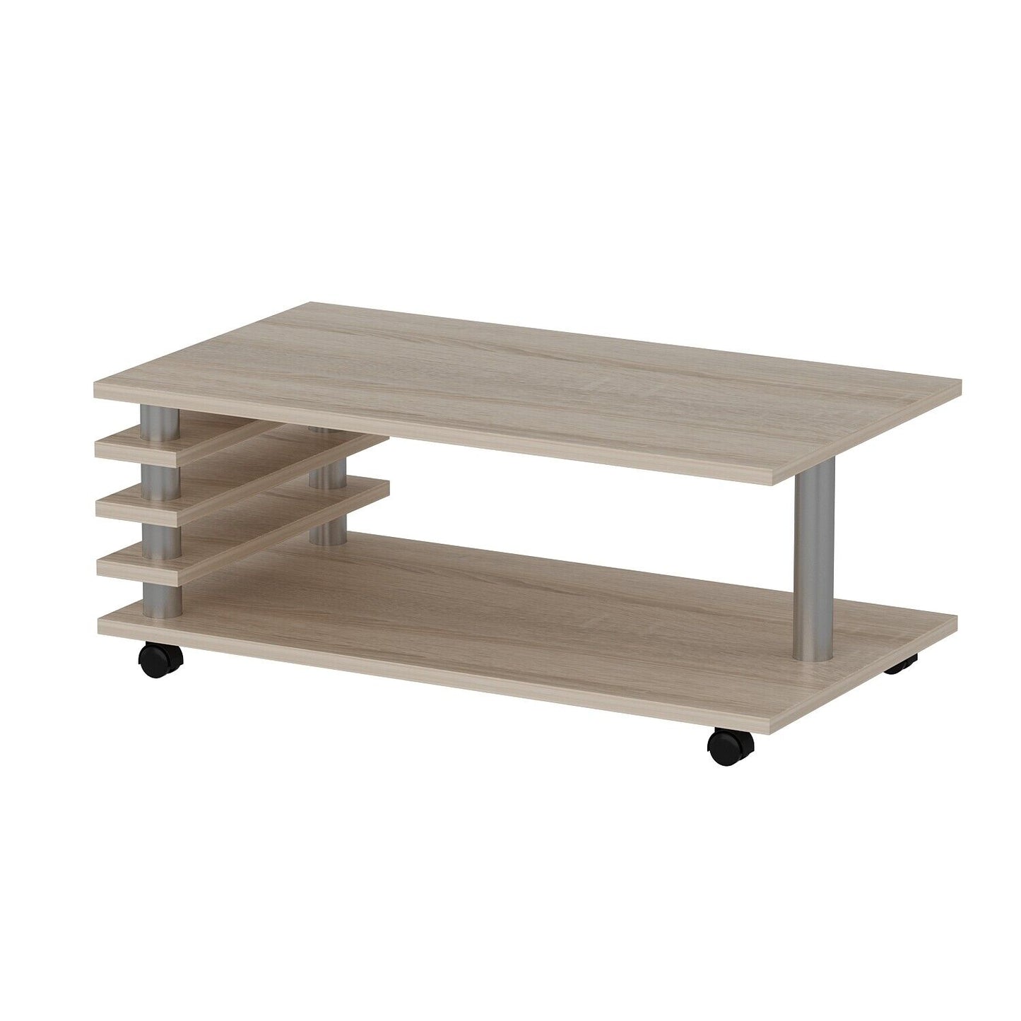 Couchtisch 115 x 65 cm Tisch Wohnzimmertisch Couch Sofa Sofatisch mit Rollen
