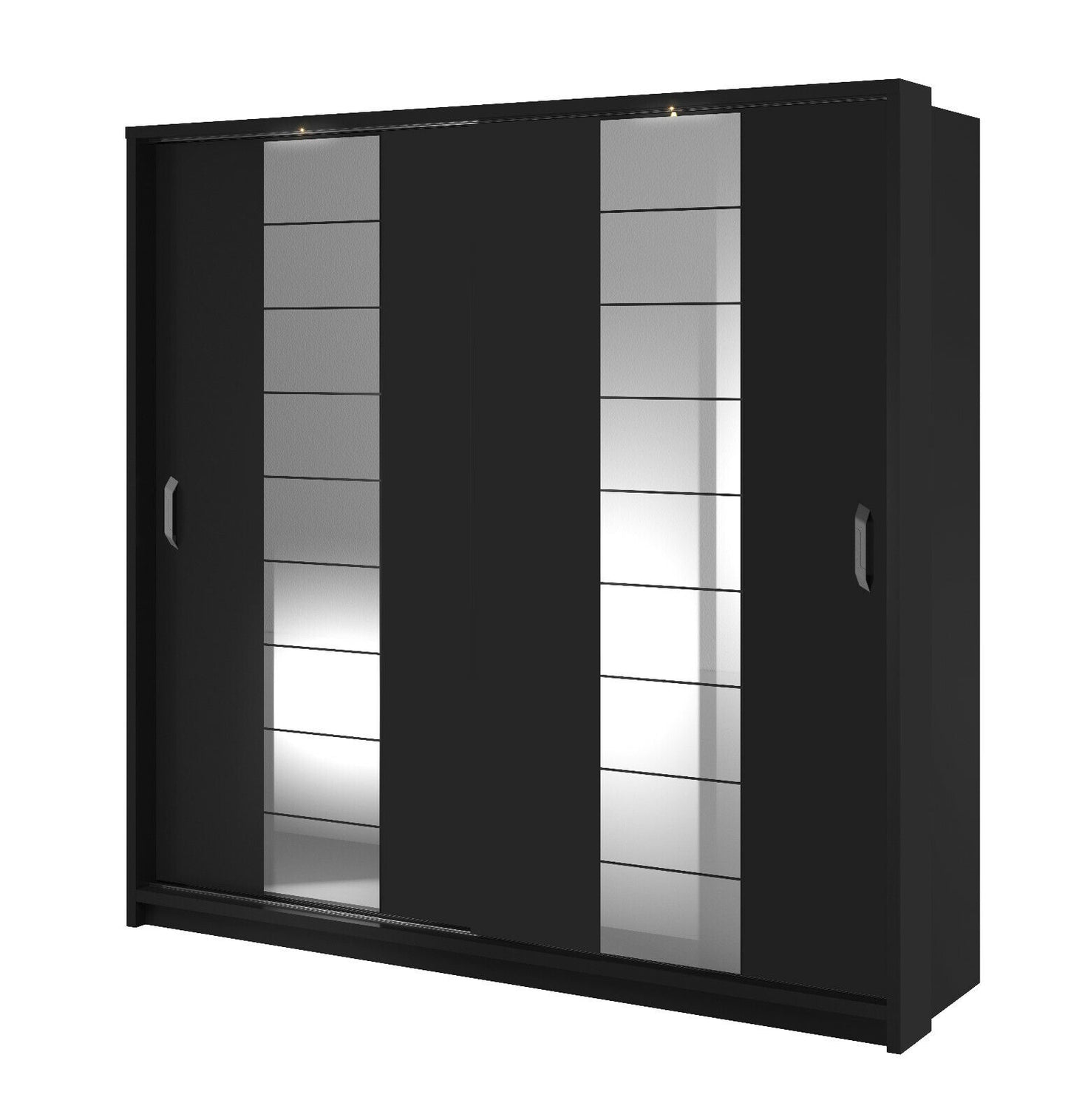Kleiderschrank Schrank ARTO 14 mit LED-Beleuchtung Spiegel 220 cm versch. Farben