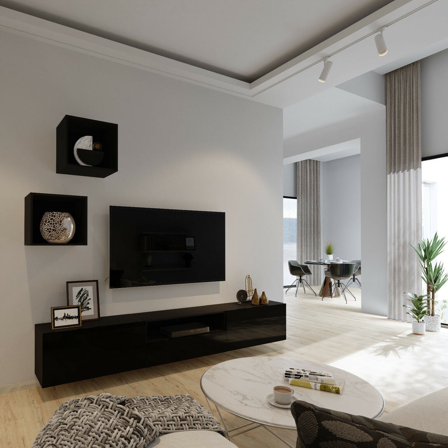 Wohnwand VEX 32 Anbauwand Mediawand Hochglanz TV Möbel Set versch. Farben