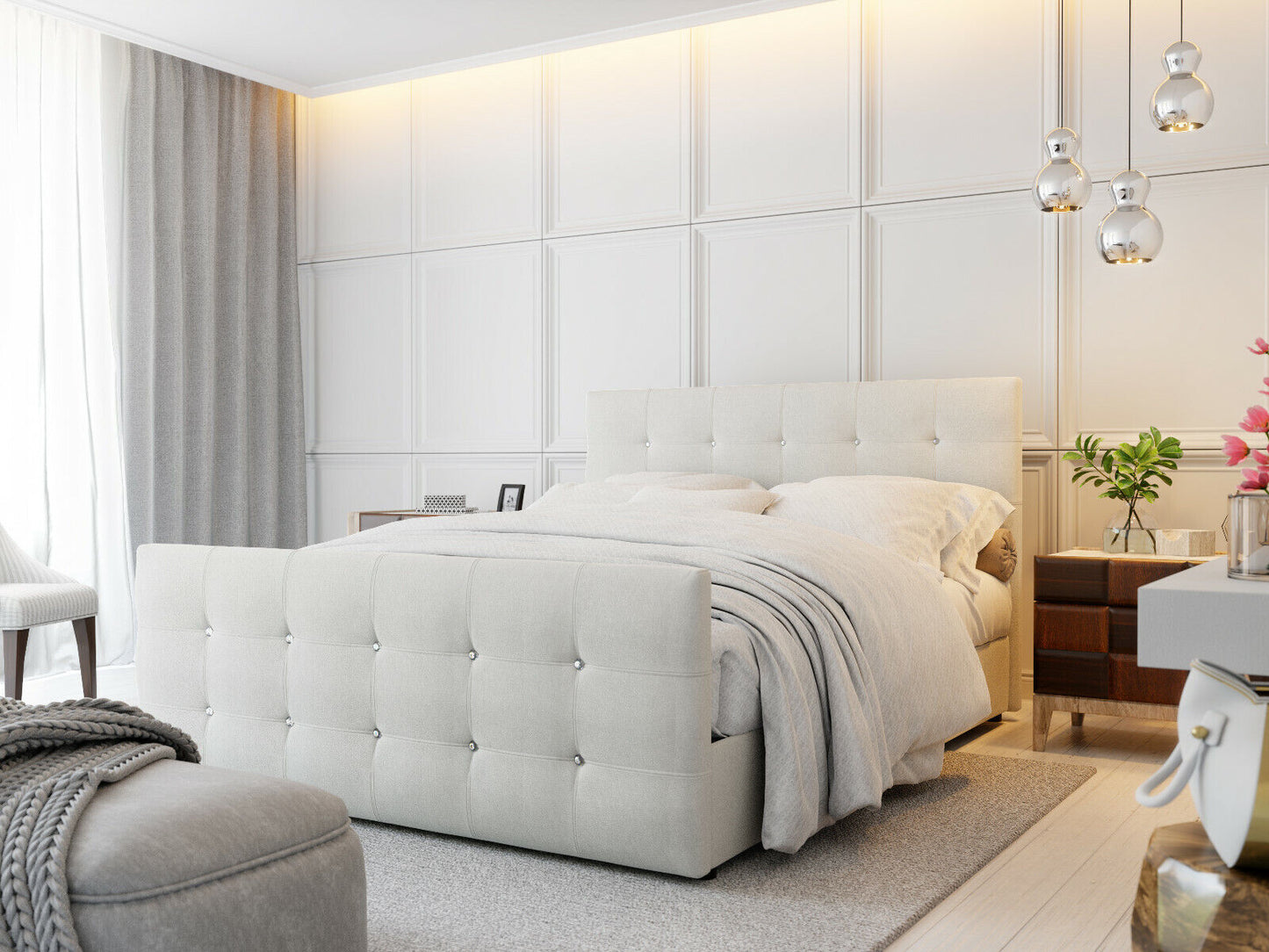 Boxspringbett Schlafzimmer Weiß