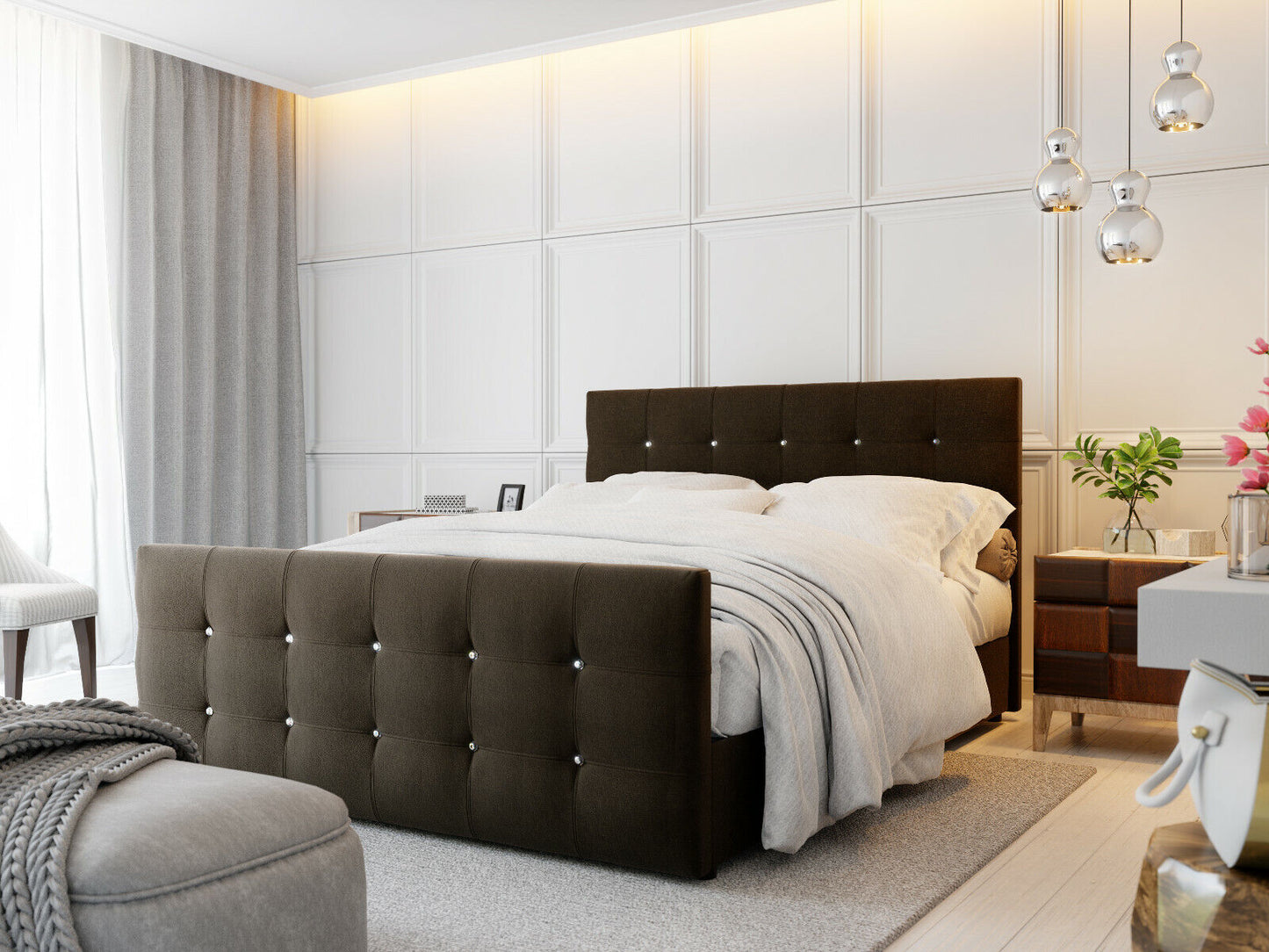 Boxspringbett Schlafzimmer Braun