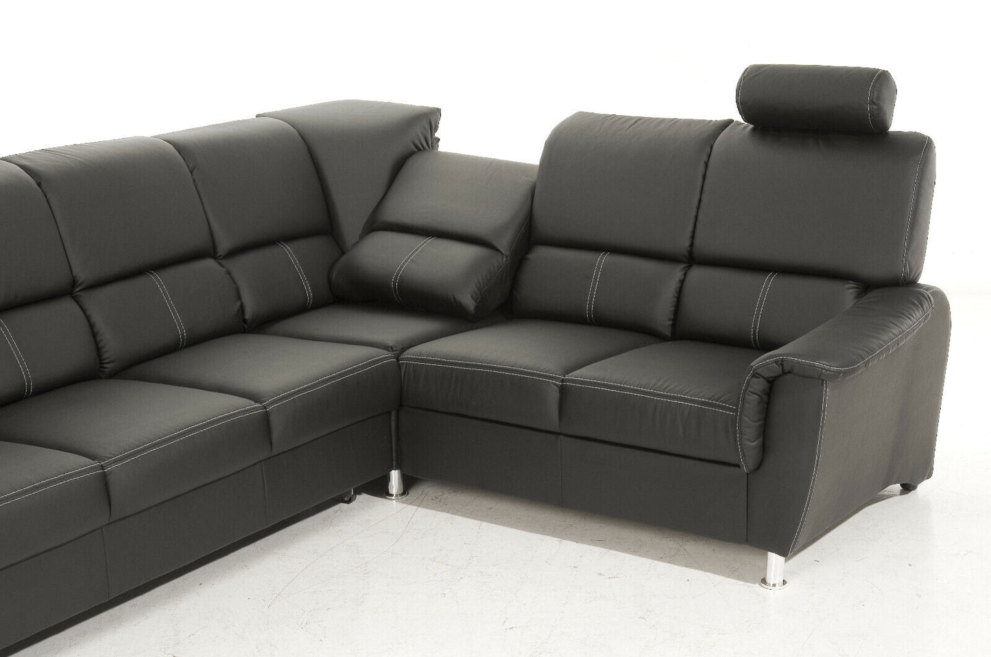 Couchgarnitur Couch DALLAS L-Form Ecksofa Sofa Schlafsofa Schwarz Bettkasten