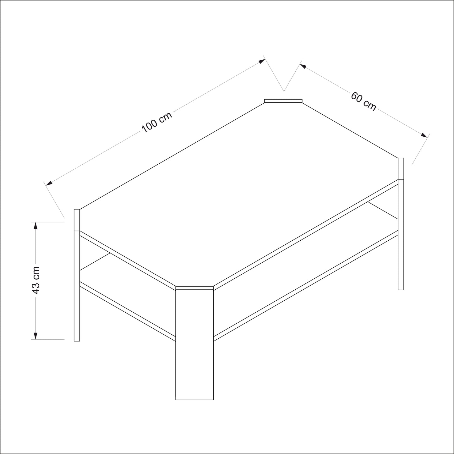 Couchtisch NewLook 100 x 60 cm in verschiedenen Farben