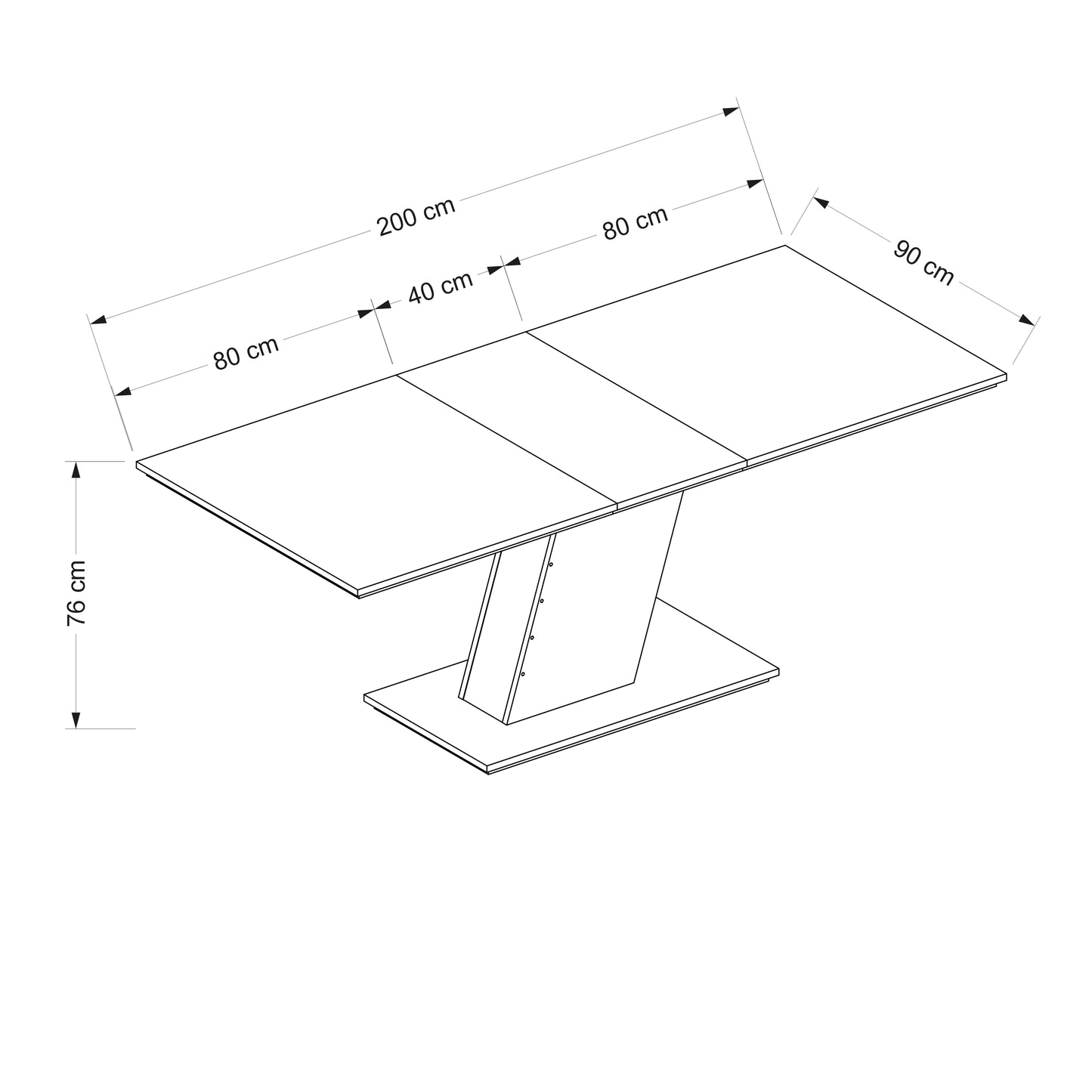 Esstisch Esszimmertisch Tisch Pisa ausziehbar 160-200 cm x 90 cm Marmor Optik verschiedene Farben