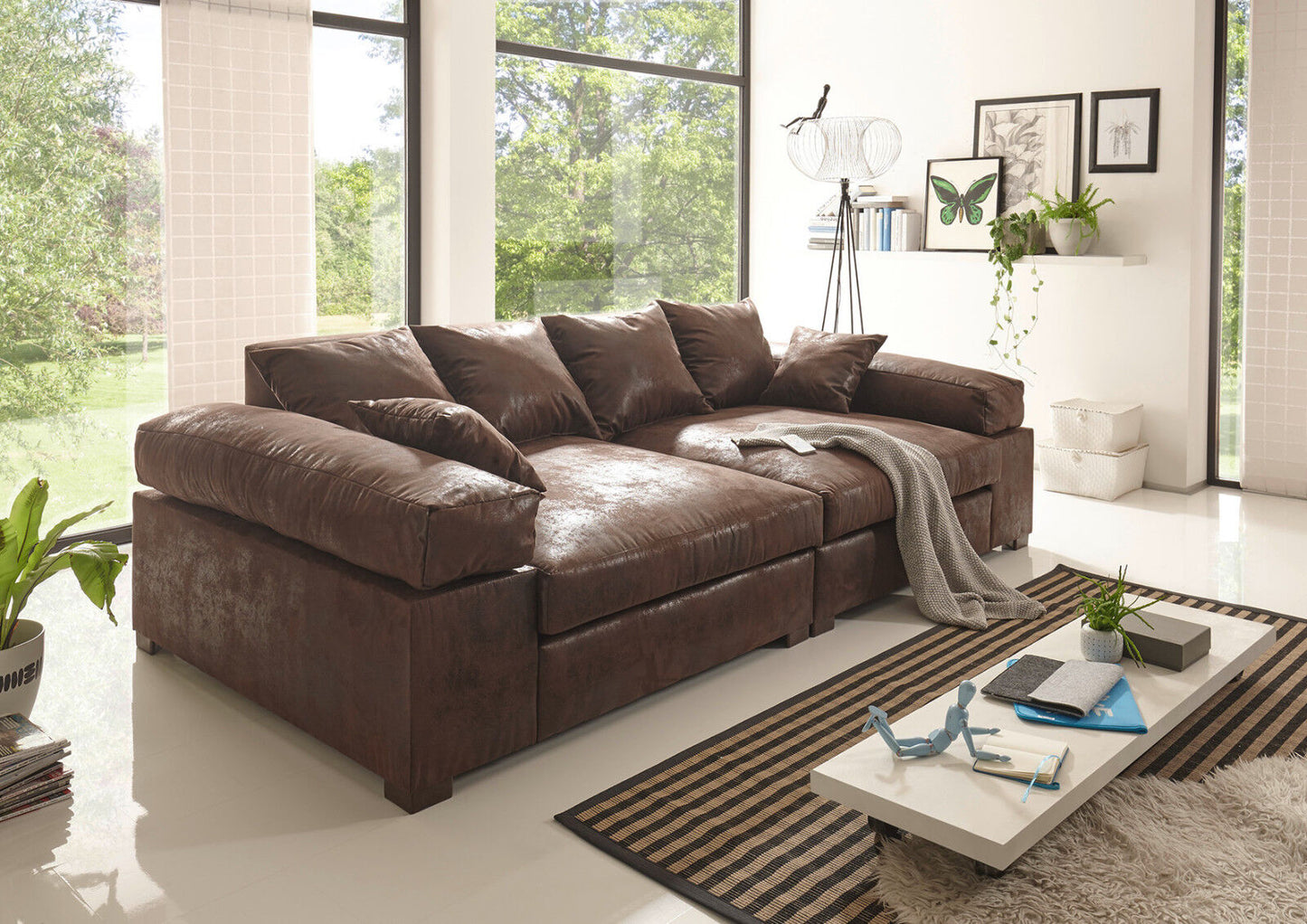 Designermöbel Bigsofa Wohnzimmer Duneklbraun Vintage