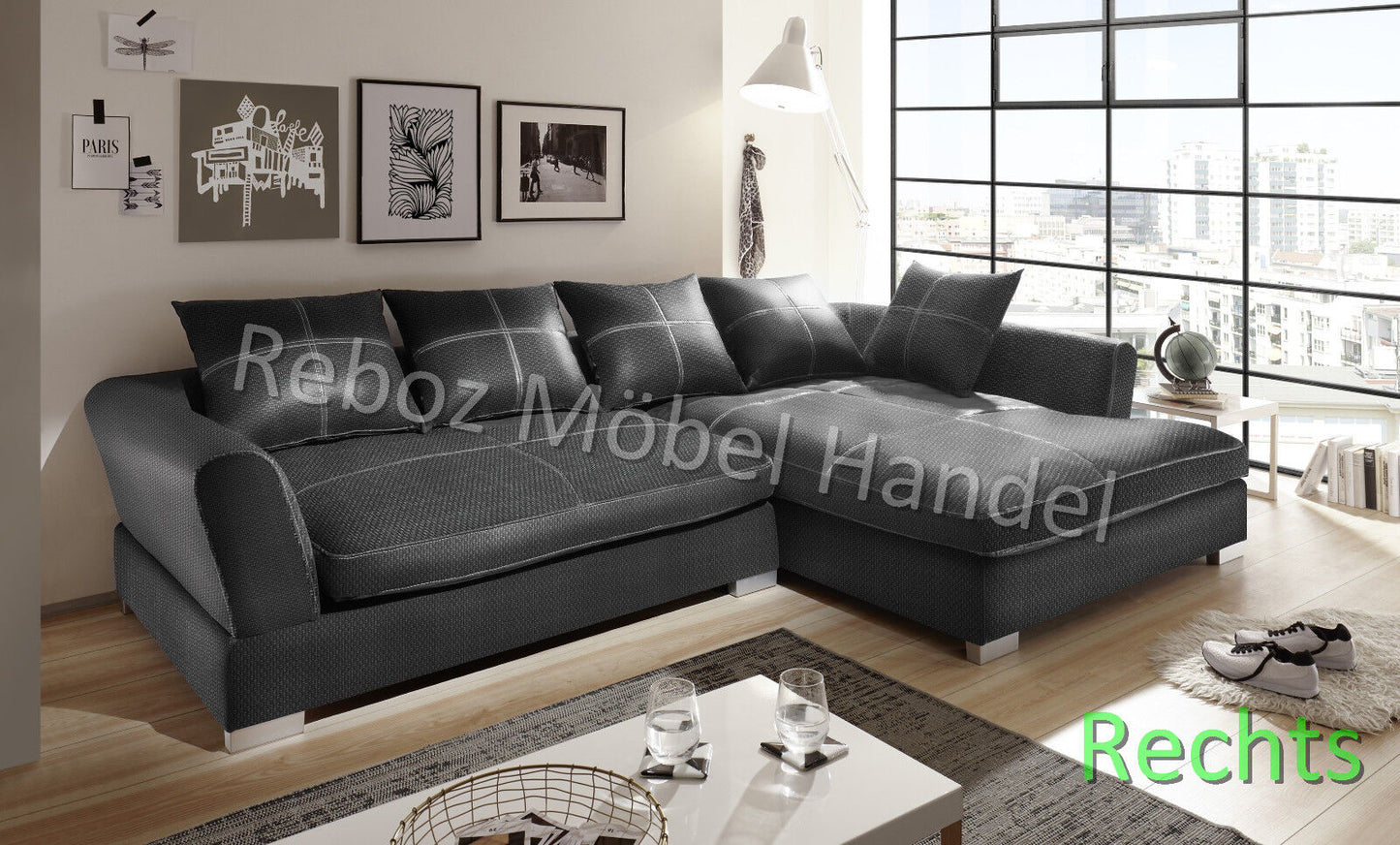 Designer Bigsofa Ecksofa Webstoff verschiedene Farben & Varianten