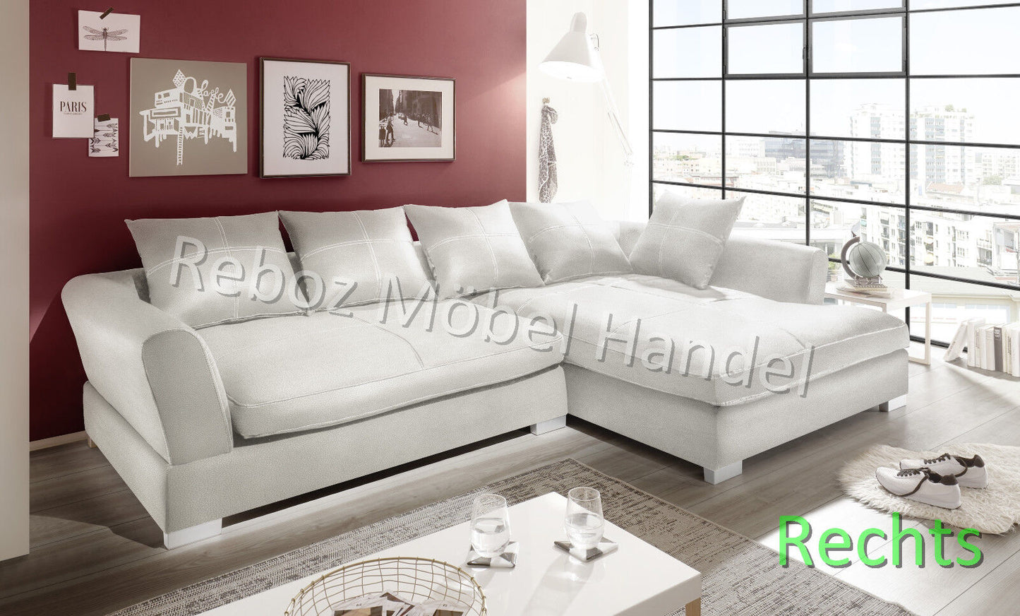 Designer Bigsofa Ecksofa Kunstleder verschiedene Farben & Varianten