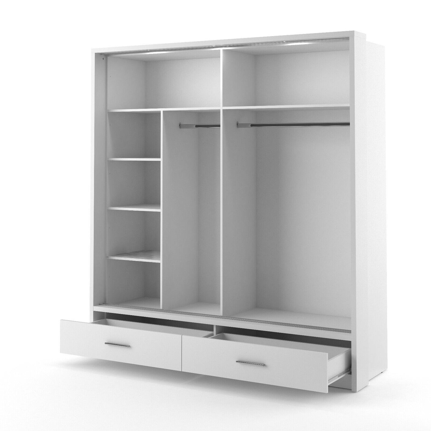 Kleiderschrank Schrank ARTO 05 mit LED-Beleuchtung Spiegel 200 cm versch. Farben