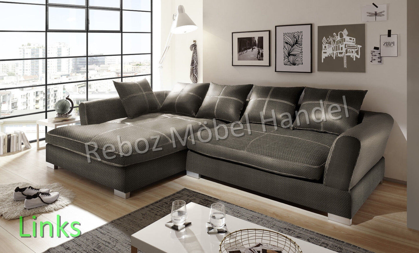 Bigsofa Ecksofa Webstoff